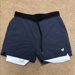 Men's Athletic 2-in-1 Navy Blue Running Shorts